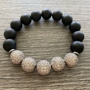 Men’s platinum plated Swarovski pave bracelet.  One size